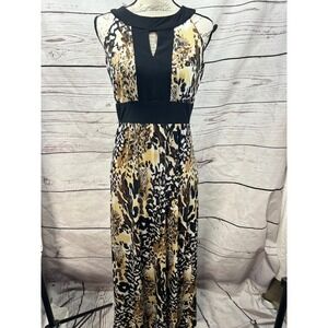TIANA B Maxi Dress Animal Print Keyhole Neck Sleeveless m Women's Small